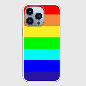 Чехол для iPhone 13 Pro с принтом Радуга в Курске,  |  | Тематика изображения на принте: жёлтый | зелёный | красный | оранжевый | полосы | радуга | синий | фиолетовый