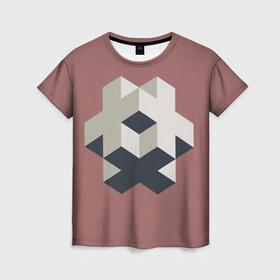 Женская футболка 3D с принтом Великая иллюзия в Курске, 100% полиэфир ( синтетическое хлопкоподобное полотно) | прямой крой, круглый вырез горловины, длина до линии бедер | 