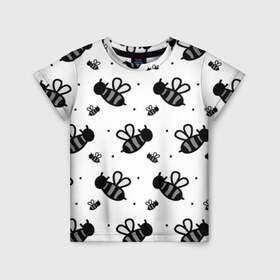 Детская футболка 3D с принтом Рой пчёл в Курске, 100% гипоаллергенный полиэфир | прямой крой, круглый вырез горловины, длина до линии бедер, чуть спущенное плечо, ткань немного тянется | белый | бзз | жало | круто | много | пчела | пчелы | рисунок | рой | стая | текстура | черный