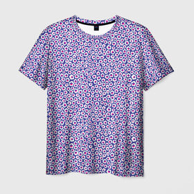 Мужская футболка 3D с принтом Состою из клеток в Курске, 100% полиэфир | прямой крой, круглый вырез горловины, длина до линии бедер | классно | красиво | краска | красный | круто | синий | текстура | фиолетовый | форма | цвет