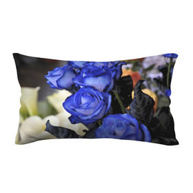 Подушка 3D антистресс с принтом Синие розы в Курске, наволочка — 100% полиэстер, наполнитель — вспененный полистирол | состоит из подушки и наволочки на молнии | девушкам | розы | синие | цветы