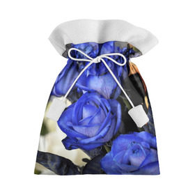 Подарочный 3D мешок с принтом Синие розы в Курске, 100% полиэстер | Размер: 29*39 см | девушкам | розы | синие | цветы