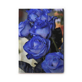 Обложка для автодокументов с принтом Синие розы в Курске, натуральная кожа |  размер 19,9*13 см; внутри 4 больших “конверта” для документов и один маленький отдел — туда идеально встанут права | девушкам | розы | синие | цветы