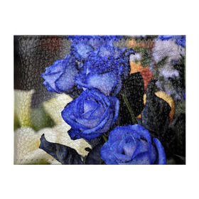 Обложка для студенческого билета с принтом Синие розы в Курске, натуральная кожа | Размер: 11*8 см; Печать на всей внешней стороне | девушкам | розы | синие | цветы