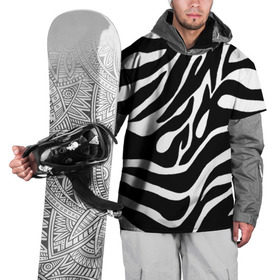 Накидка на куртку 3D с принтом Зебра в Курске, 100% полиэстер |  | животные | зебра | полосы | текстуры | черно белый