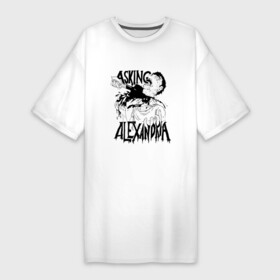 Платье-футболка хлопок с принтом Asking Alexandria в Курске,  |  | alternative | asking alexandria | hardcore | metal | post hardcore | rock | scream | sxe