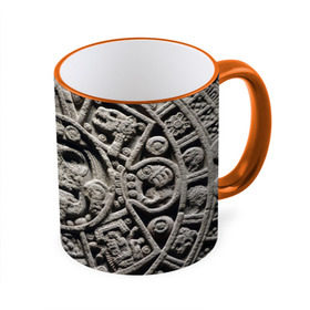 Кружка 3D с принтом Календарь ацтеков в Курске, керамика | ёмкость 330 мл | ацтеки | древняя цивилизация | индейцы | майя | южная америка