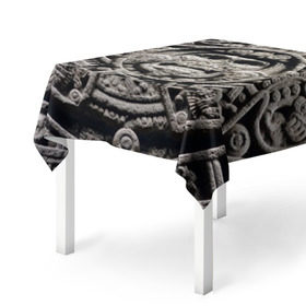 Скатерть 3D с принтом Календарь ацтеков в Курске, 100% полиэстер (ткань не мнется и не растягивается) | Размер: 150*150 см | ацтеки | древняя цивилизация | индейцы | майя | южная америка