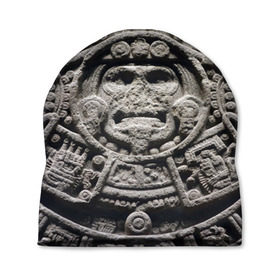 Шапка 3D с принтом Календарь ацтеков в Курске, 100% полиэстер | универсальный размер, печать по всей поверхности изделия | ацтеки | древняя цивилизация | индейцы | майя | южная америка