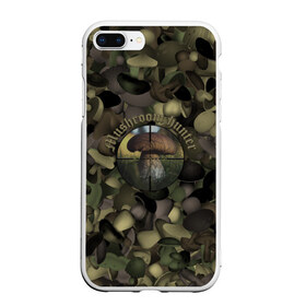 Чехол для iPhone 7Plus/8 Plus матовый с принтом Грибной охотник в Курске, Силикон | Область печати: задняя сторона чехла, без боковых панелей | hunter | грибы | камуфляж | лес | охота