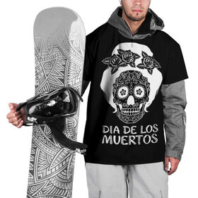Накидка на куртку 3D с принтом День мертвецов в Курске, 100% полиэстер |  | Тематика изображения на принте: halloween | mexiэллоуин | день мертвых | мексика | мексиканский череп | мертвецов | о | орнамент | праздник | узоры | хэллоуин | цветы