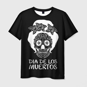 Мужская футболка 3D с принтом День мертвецов в Курске, 100% полиэфир | прямой крой, круглый вырез горловины, длина до линии бедер | halloween | mexiэллоуин | день мертвых | мексика | мексиканский череп | мертвецов | о | орнамент | праздник | узоры | хэллоуин | цветы