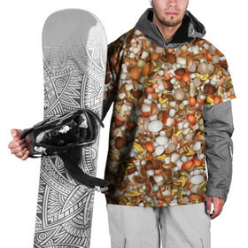 Накидка на куртку 3D с принтом Грибы. Много грибов в Курске, 100% полиэстер |  | Тематика изображения на принте: лес | охота