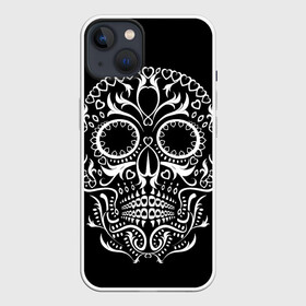 Чехол для iPhone 13 с принтом Мексиканский череп в Курске,  |  | color | dead | death | eyes | girl | halloween | holiday | makeup | mask | mexican skull | mexico | ornament | pattern | взгляд | девушка | день мертвых | макияж | маска | мексика | мексиканский череп | мертвецов | орнамент | паутина | праздник