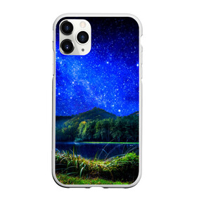 Чехол для iPhone 11 Pro Max матовый с принтом Звездное небо в Курске, Силикон |  | звезда | небо | ночь | озеро