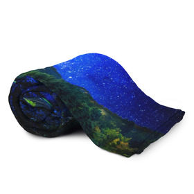 Плед 3D с принтом Звездное небо в Курске, 100% полиэстер | закругленные углы, все края обработаны. Ткань не мнется и не растягивается | звезда | небо | ночь | озеро