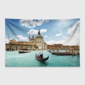 Флаг-баннер с принтом Венеция в Курске, 100% полиэстер | размер 67 х 109 см, плотность ткани — 95 г/м2; по краям флага есть четыре люверса для крепления | europe | italy | venice | венеция | вода | европа | ес | италия | каникулы | лодки | отдых | отпуск | солнце | туризм