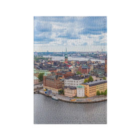 Обложка для паспорта матовая кожа с принтом Швеция в Курске, натуральная матовая кожа | размер 19,3 х 13,7 см; прозрачные пластиковые крепления | europe | stockholm | sweden | европа | ес | каникулы | отпуск | стокгольм | туризм | швеция