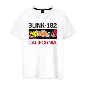 Мужская футболка хлопок с принтом California в Курске, 100% хлопок | прямой крой, круглый вырез горловины, длина до линии бедер, слегка спущенное плечо. | Тематика изображения на принте: california | блинк