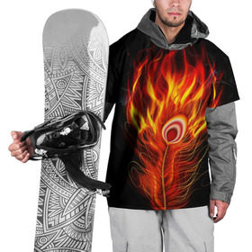 Накидка на куртку 3D с принтом Феникс в Курске, 100% полиэстер |  | phoenix | арт | дым | краска | лучи | огонь | пламя | прикольные | птица. фентези | свет | феникс