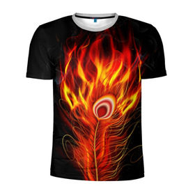Мужская футболка 3D спортивная с принтом Феникс в Курске, 100% полиэстер с улучшенными характеристиками | приталенный силуэт, круглая горловина, широкие плечи, сужается к линии бедра | phoenix | арт | дым | краска | лучи | огонь | пламя | прикольные | птица. фентези | свет | феникс