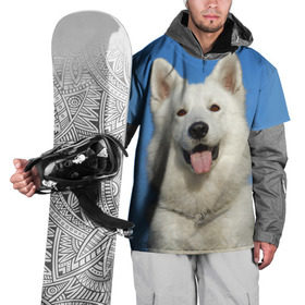 Накидка на куртку 3D с принтом белый пес в Курске, 100% полиэстер |  | Тематика изображения на принте: dog | friend | взгляд | волк | друг | пес | собака | хаски