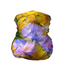 Бандана-труба 3D с принтом Живописные цветы 1 в Курске, 100% полиэстер, ткань с особыми свойствами — Activecool | плотность 150‒180 г/м2; хорошо тянется, но сохраняет форму | лепестки | прикольные картинки | цветочки | цветы