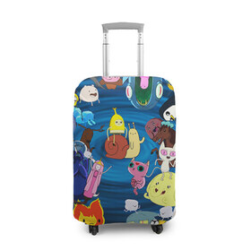 Чехол для чемодана 3D с принтом Adventure Time 1 в Курске, 86% полиэфир, 14% спандекс | двустороннее нанесение принта, прорези для ручек и колес | Тематика изображения на принте: adventure time | bubblegum | dog | finn | jake | marcelline | время приключений | джейк и финн | марселин | пупырка