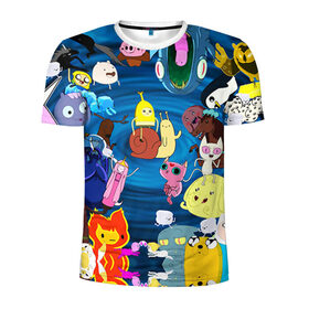 Мужская футболка 3D спортивная с принтом Adventure Time 1 в Курске, 100% полиэстер с улучшенными характеристиками | приталенный силуэт, круглая горловина, широкие плечи, сужается к линии бедра | adventure time | bubblegum | dog | finn | jake | marcelline | время приключений | джейк и финн | марселин | пупырка