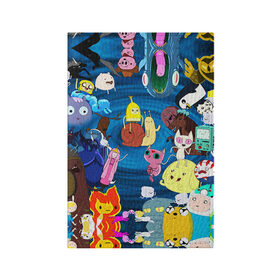 Обложка для паспорта матовая кожа с принтом Adventure Time 1 в Курске, натуральная матовая кожа | размер 19,3 х 13,7 см; прозрачные пластиковые крепления | Тематика изображения на принте: adventure time | bubblegum | dog | finn | jake | marcelline | время приключений | джейк и финн | марселин | пупырка