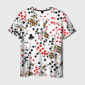 Мужская футболка 3D с принтом Игральные карты в Курске, 100% полиэфир | прямой крой, круглый вырез горловины, длина до линии бедер | Тематика изображения на принте: 