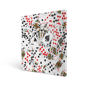 Холст квадратный с принтом Роял-флеш в Курске, 100% ПВХ |  | карты | покер