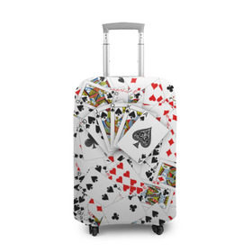 Чехол для чемодана 3D с принтом Роял-флеш в Курске, 86% полиэфир, 14% спандекс | двустороннее нанесение принта, прорези для ручек и колес | карты | покер
