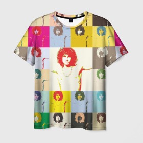 Мужская футболка 3D с принтом Pop Art Jim Morrison The Doors в Курске, 100% полиэфир | прямой крой, круглый вырез горловины, длина до линии бедер | jim morrison | the doors | арт | дорс | моррисон