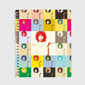 Тетрадь с принтом Pop Art Jim Morrison The Doors в Курске, 100% бумага | 48 листов, плотность листов — 60 г/м2, плотность картонной обложки — 250 г/м2. Листы скреплены сбоку удобной пружинной спиралью. Уголки страниц и обложки скругленные. Цвет линий — светло-серый
 | Тематика изображения на принте: jim morrison | the doors | арт | дорс | моррисон