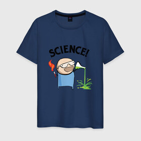 Мужская футболка хлопок с принтом Science! в Курске, 100% хлопок | прямой крой, круглый вырез горловины, длина до линии бедер, слегка спущенное плечо. | 