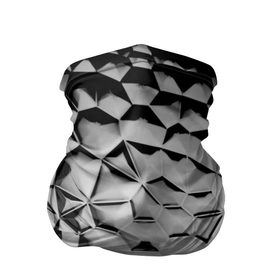Бандана-труба 3D с принтом Чёрная мозаика в Курске, 100% полиэстер, ткань с особыми свойствами — Activecool | плотность 150‒180 г/м2; хорошо тянется, но сохраняет форму | Тематика изображения на принте: 
