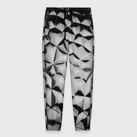 Мужские брюки 3D с принтом Чёрная мозаика в Курске, 100% полиэстер | манжеты по низу, эластичный пояс регулируется шнурком, по бокам два кармана без застежек, внутренняя часть кармана из мелкой сетки | Тематика изображения на принте: 