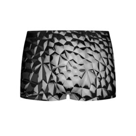 Мужские трусы 3D с принтом Чёрная мозаика в Курске, 50% хлопок, 50% полиэстер | классическая посадка, на поясе мягкая тканевая резинка | Тематика изображения на принте: 