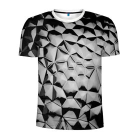 Мужская футболка 3D спортивная с принтом Чёрная мозаика в Курске, 100% полиэстер с улучшенными характеристиками | приталенный силуэт, круглая горловина, широкие плечи, сужается к линии бедра | Тематика изображения на принте: 