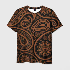 Мужская футболка 3D с принтом Paisley в Курске, 100% полиэфир | прямой крой, круглый вырез горловины, длина до линии бедер | орнамент | пейсли | турецкие огурцы