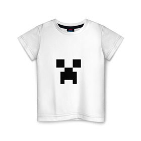 Детская футболка хлопок с принтом Крипер в Курске, 100% хлопок | круглый вырез горловины, полуприлегающий силуэт, длина до линии бедер | Тематика изображения на принте: creeper | minecraft | крипер | майнкрафт