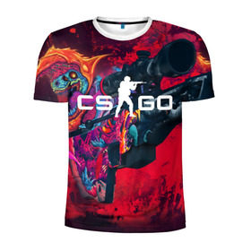 Мужская футболка 3D спортивная с принтом CS GO в Курске, 100% полиэстер с улучшенными характеристиками | приталенный силуэт, круглая горловина, широкие плечи, сужается к линии бедра | cs go | hyper beast