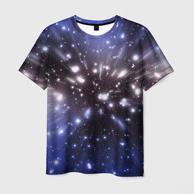 Мужская футболка 3D с принтом Звёздный космос в Курске, 100% полиэфир | прямой крой, круглый вырез горловины, длина до линии бедер | звёзды | космическое пространство | созвездие