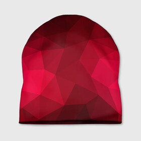 Шапка 3D с принтом Polygonal в Курске, 100% полиэстер | универсальный размер, печать по всей поверхности изделия | красный | полигоны | треугольники