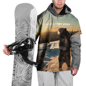 Накидка на куртку 3D с принтом Сибирь в Курске, 100% полиэстер |  | Тематика изображения на принте: медведь