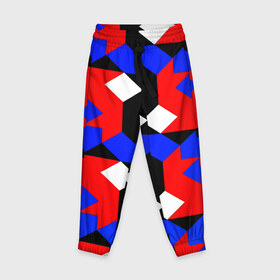 Детские брюки 3D с принтом Absorbed в Курске, 100% полиэстер | манжеты по низу, эластичный пояс регулируется шнурком, по бокам два кармана без застежек, внутренняя часть кармана из мелкой сетки | красный | разноцветные | синий | текстуры | цветные