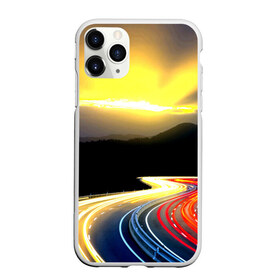 Чехол для iPhone 11 Pro матовый с принтом Ночная дорога в Курске, Силикон |  | Тематика изображения на принте: ночь | огни | путешествие | трасса | уличный | шоссе