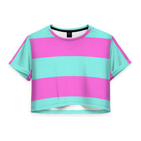 Женская футболка 3D укороченная с принтом Кислотные цвета в Курске, 100% полиэстер | круглая горловина, длина футболки до линии талии, рукава с отворотами | кислотные цвета | розовый