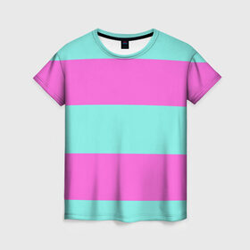 Женская футболка 3D с принтом Кислотные цвета в Курске, 100% полиэфир ( синтетическое хлопкоподобное полотно) | прямой крой, круглый вырез горловины, длина до линии бедер | Тематика изображения на принте: кислотные цвета | розовый